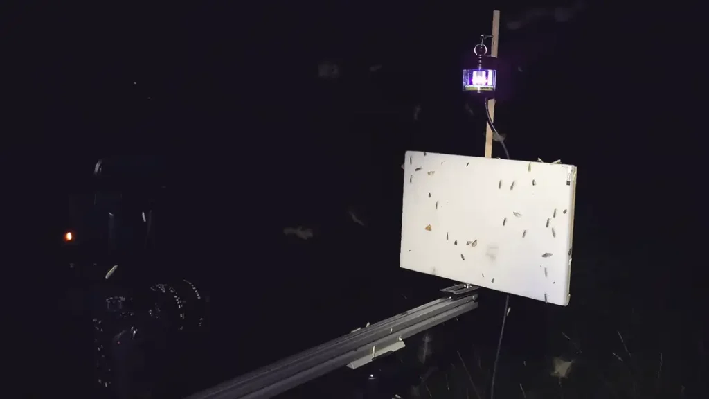 One of the camera light traps used in the new LEPMON project of the University of Jena and its partners. | Source: (Photo: Gunnar Brehm/Uni Jena)